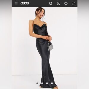 NWT Satin Cowl Slip Dress - ASOS